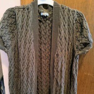 Croft and Barrow Brown T-Shirt Cardigan